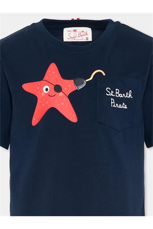 T-shirt Eddy in jersey di cotone blu SAINT BARTH KIDS | EDD000101944L